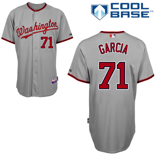Christian Garcia #71 MLB Jersey-Washington Nationals Men's Authentic Road Gray Cool Base Baseball Jersey